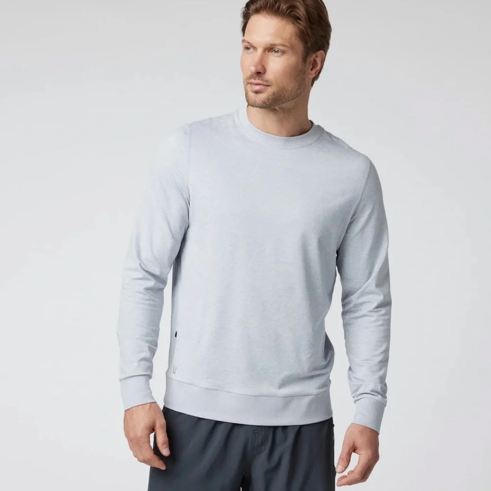 Vuori Men's Ponto Heather Gray Crewneck Sweater - Picture 2 of 3
